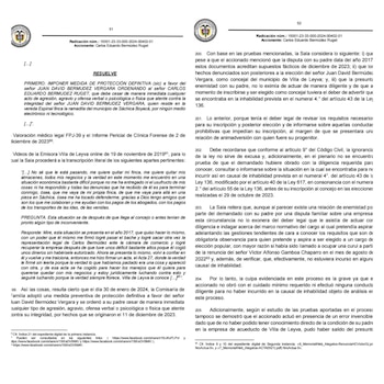 El fallo del alto tribunal se fundamenta en que Bermúdez Vergara estaba inhabilitado al momento de inscribirse y ser elegido concejal - crédito Consejo de Estado