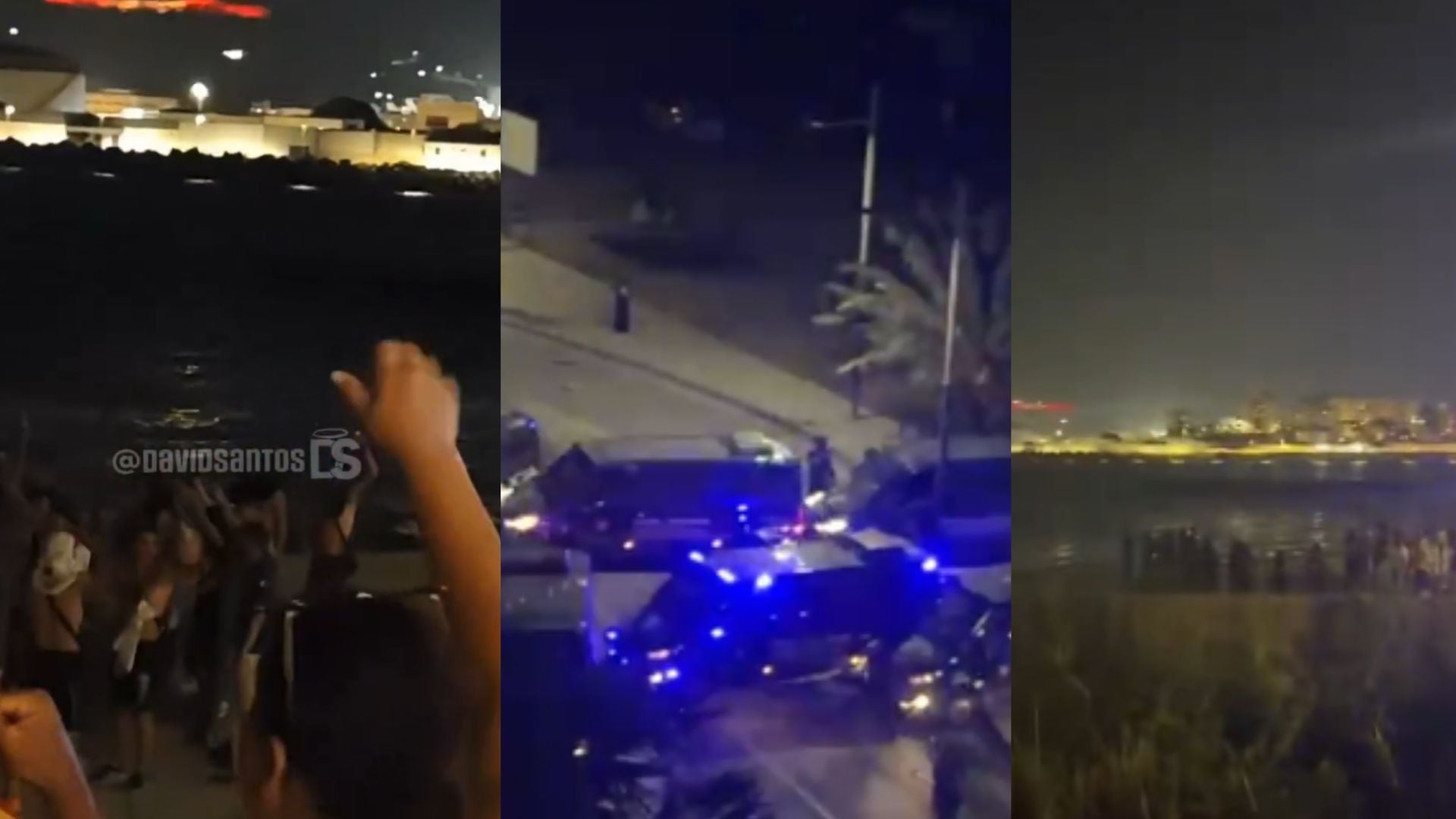 Protestas en la Playa del Trampolín, Ceuta.(Montaje Infobae)