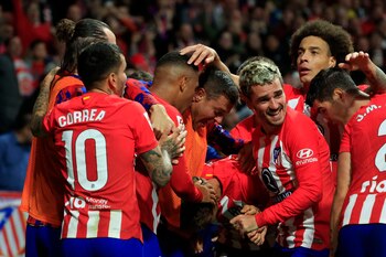 Los jugadores del Atlético de