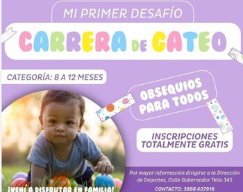 Invitación a participar de la carrera de bebés