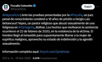 La Fiscalía confirmó condena de