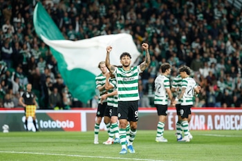 El colombiano Luis Javier Suárez se convirtió en el máximo goleador de la Liga Portugal 2025/26 - crédito ANTONIO PEDRO SANTOS/EFE/EPA