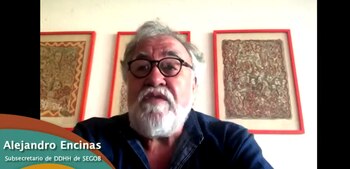 Alejandro Encinas en videoconferencia con