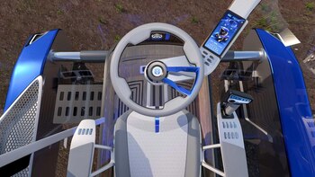 Una cabina moderna y minimalista.