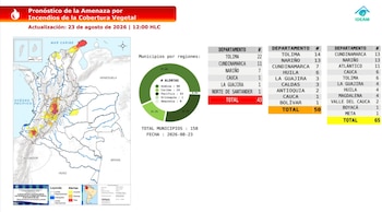 La alerta del Ideam incluyó municipios de La Guajira, Atlántico, Magdalena, Cundinamarca, Tolima, Antioquia, Huila, Boyacá, Meta, Valle del Cauca, Cauca y Nariño - crédito Ideam