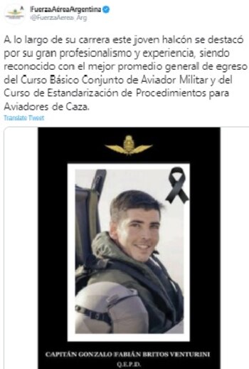 La Fuerza Aérea Argentina destacó