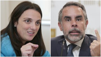 Exministra Karen Abudinen y senador Armando Benedetti. Fotos: Colprensa.