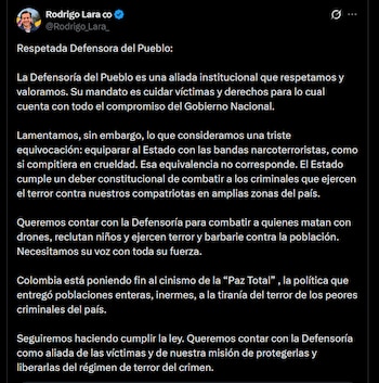 Rodrigo Lara - crédito @Rodrigo_Lara_/X