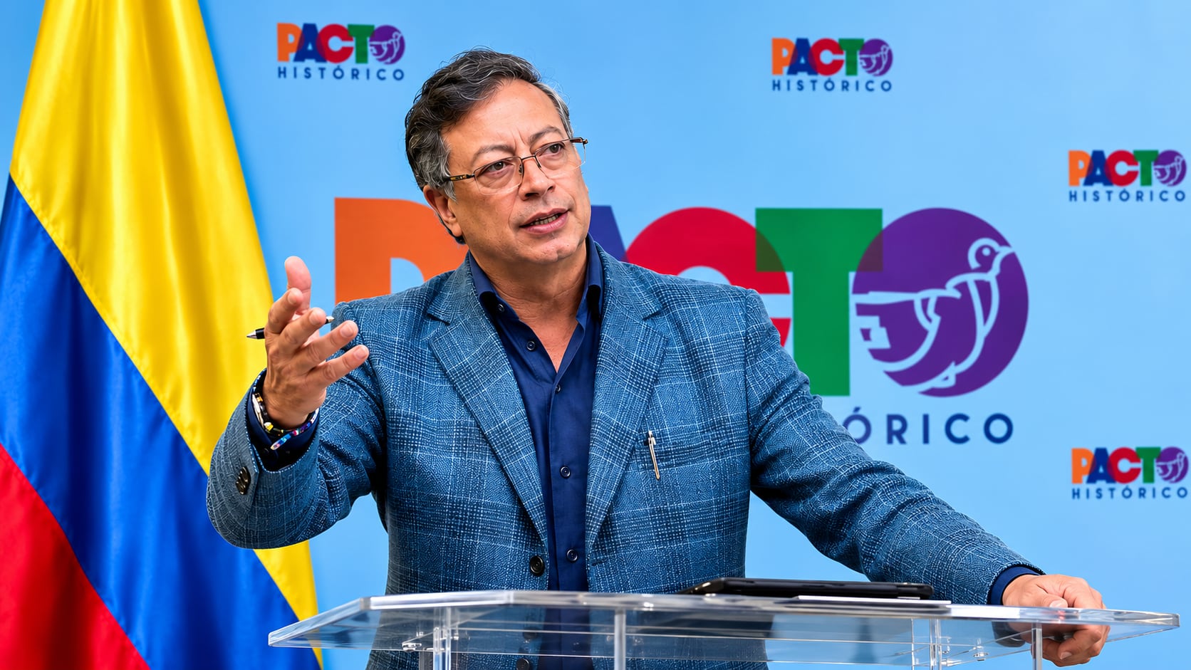El expresidente Gustavo Petro lideró réplica del Pacto Histórico al actual jefe de Estado, Abelardo de la Espriella, la cual fue transmitida en cadena nacional - crédito suministrada a Infobae Colombia