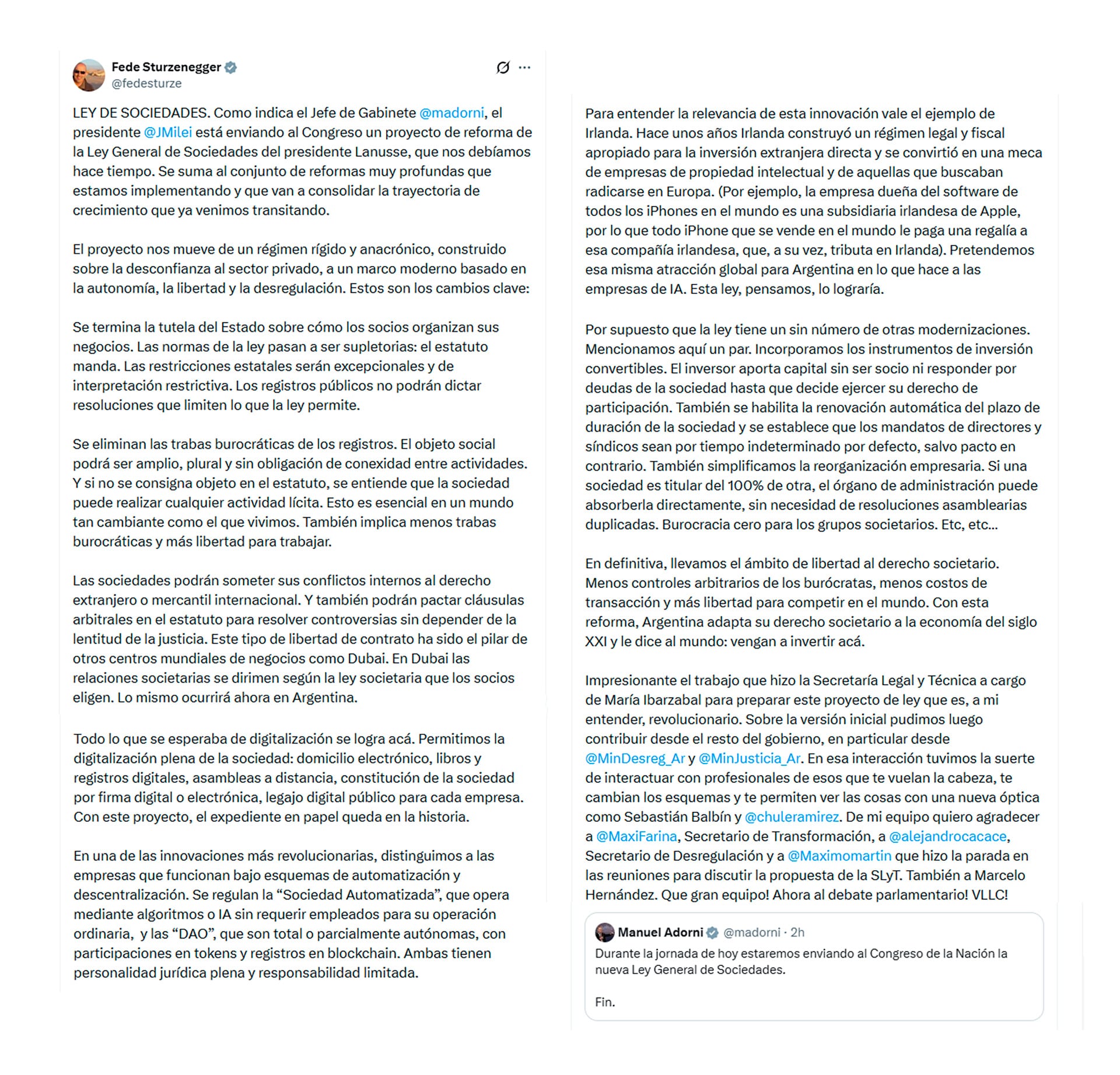 El tuit de Federico Sturzenegger