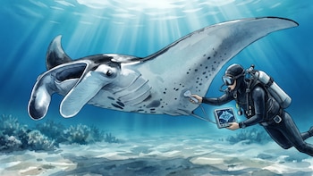 Por primera vez, un ultrasonido submarino confirmó el embarazo de mantarrayas oceánicas en libertad
