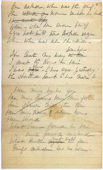 Manuscrito del poema de Susan