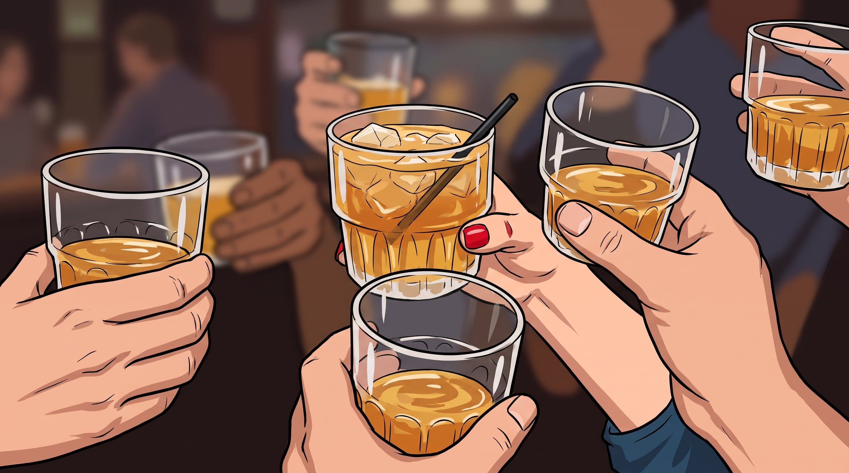 Entre quienes consumen alcohol en Estados Unidos, el promedio fue de 3,2 bebidas en la última semana, por debajo de las cinco mediciones previas de Gallup (Imagen Ilustrativa Infobae).