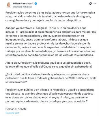 La gobernadora defendió a su