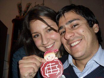 Ailén junto a su marido