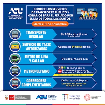 Horario especial por feriado del