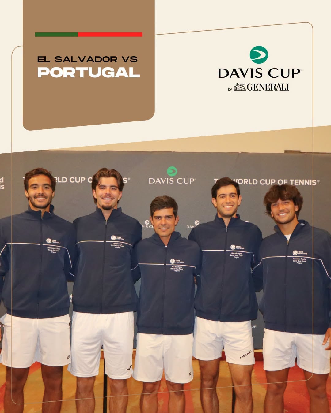 Portugal se presentará en El Salvador con tres jugadores entre los primeros 120 del ranking ATP individual: Borges, Faria y Henrique Rocha. (Cortesía: Federación Portuguesa de Tenis)