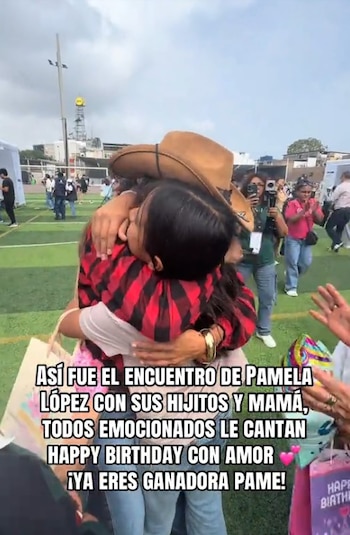 Pamela López se reencuentra con sus hijos y estalla en llanto por especial gesto previo a su cumpleaños. Captura: TikTok.