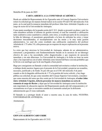 Esta fue la carta en