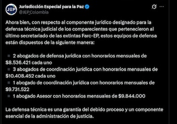 JEP - crédito @JEP_Colombia/X