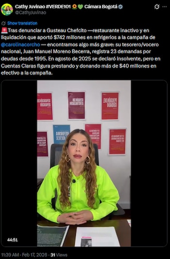 Denuncia de Cathy Juvinao sobre