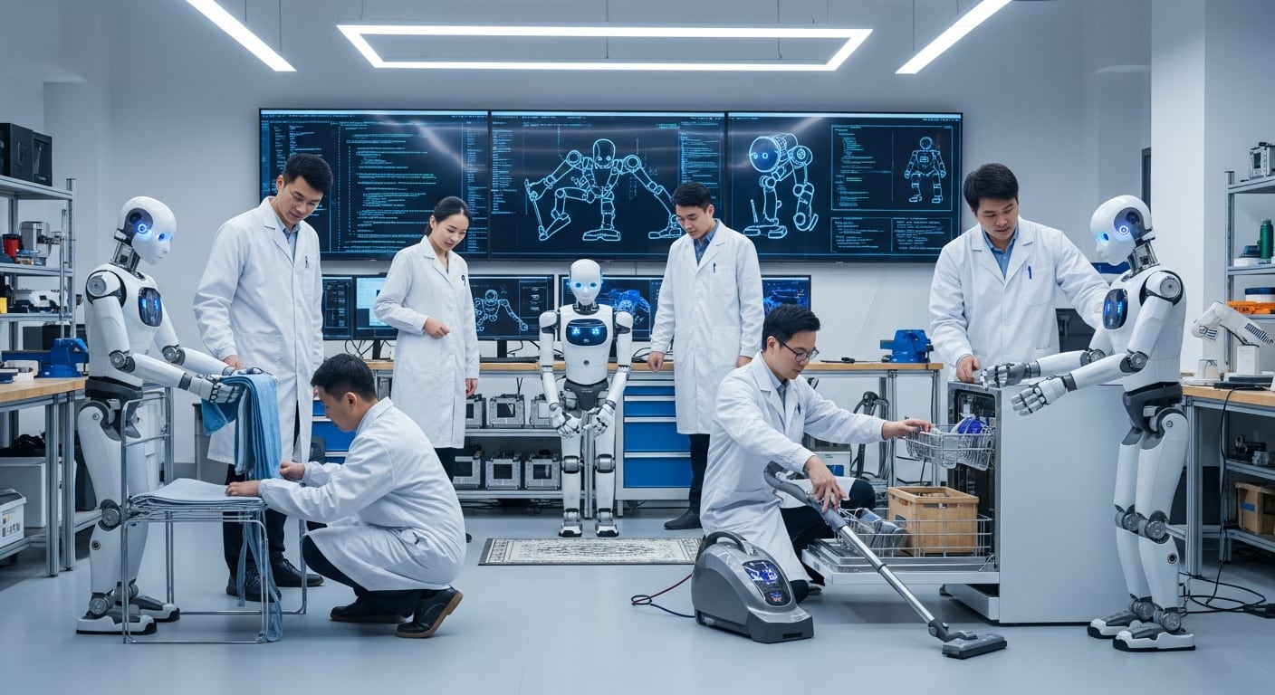 En grandes centros públicos, robots y humanos trabajan juntos para generar datos que perfeccionan los modelos de inteligencia artificial. (Imagen Ilustrativa Infobae)