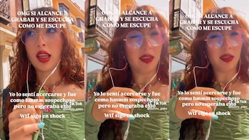 La joven grabó el momento exacto en el que fue escupida por el hombre - crédito bunny_gabs / TikTok