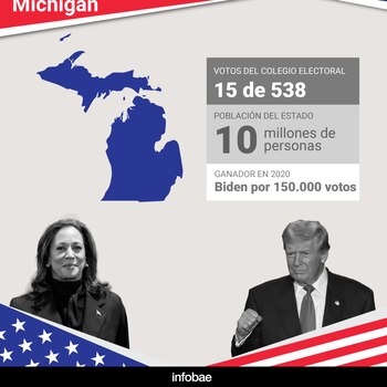 Michigan, con una posición crítica en fluctuaciones electorales, tiene 15 votos en el Colegio Electoral (Marcela Piarristeguy/ Infobae)