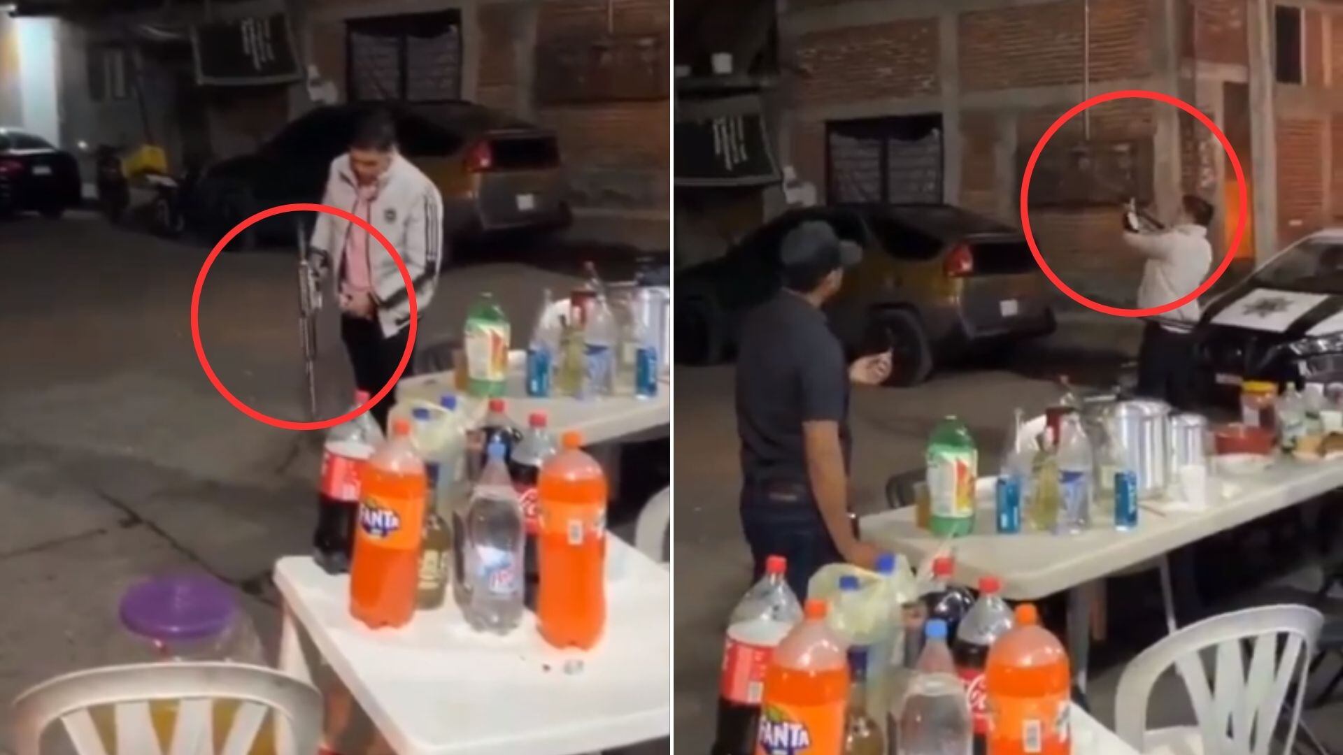 Policía dispara durante su cena de Navidad. (Captura de pantalla)