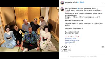 Publicación en redes del cantante.