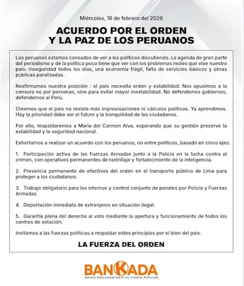 El grupo parlamentario Fuerza Popular