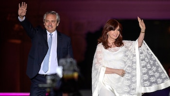 Alberto Fernández junto a Cristina