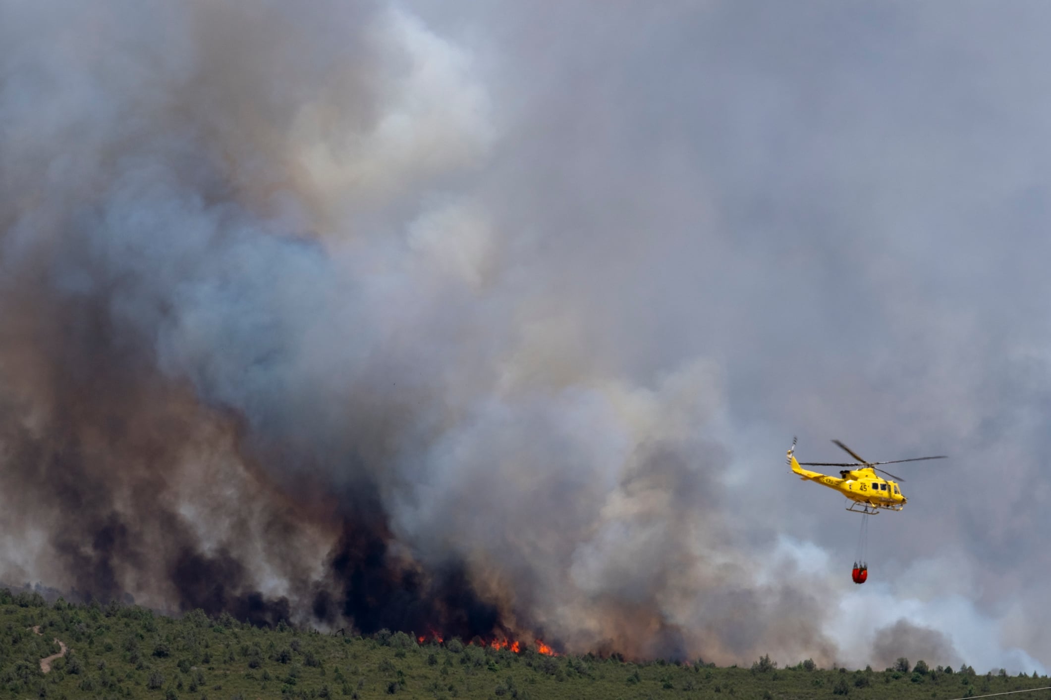 Última hora de los incendios en España, en directo | El fuego de La Mierla arrasa 13.000 hectáreas en Guadalajara con 21 poblaciones evacuadas