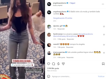 Los Ángeles Azules celebraron la viralidad sumando su propio mensaje en redes: “El diablo viste a la moda y también baila cumbia”