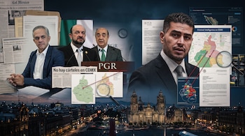 La imagen reúne a algunos de los funcionarios que, en distintos momentos, definieron el diagnóstico oficial sobre la presencia del crimen organizado en la capital. (Imagen ilustrativa | Infobae México)