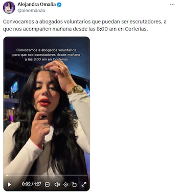 Amaranta Hank advirtió sobre presuntas irregularidades y pidió apoyo jurídico tras los resultados preliminares - crédito @aleomanao/X