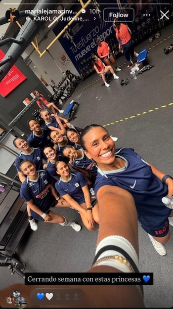 La imagen que compartió María Alejandra Marín de los entrenamientos de Alianza Lima junto a las jugadoras que declinaron el llamado a la selección peruana.