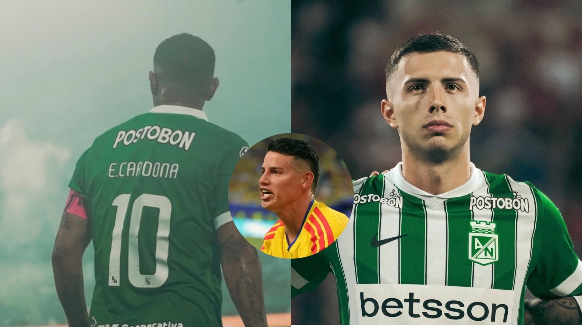 James Rodríguez no podrá usar el dorsal número 10 porque ya lo tiene Edwin Cardona, y podrá ser inscrito gracias a la salida de Simón García - crédito @e.cardona10/Instagram/Simón García