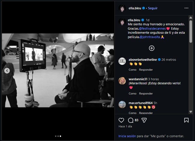 La hija de John Travolta compartió una fotografía detrás de cámaras. (Instagram)