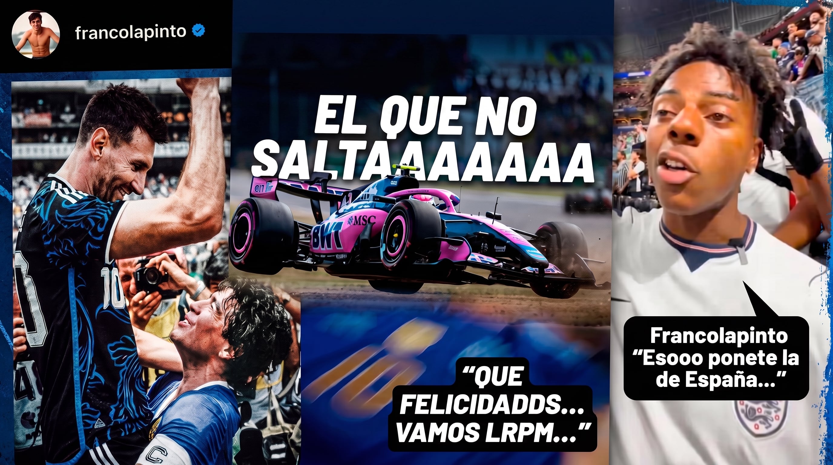 Colapinto festejó la clasificación de Argentina a la final con Maradona, Messi y una burla a Speed: los posteos que se hicieron virales