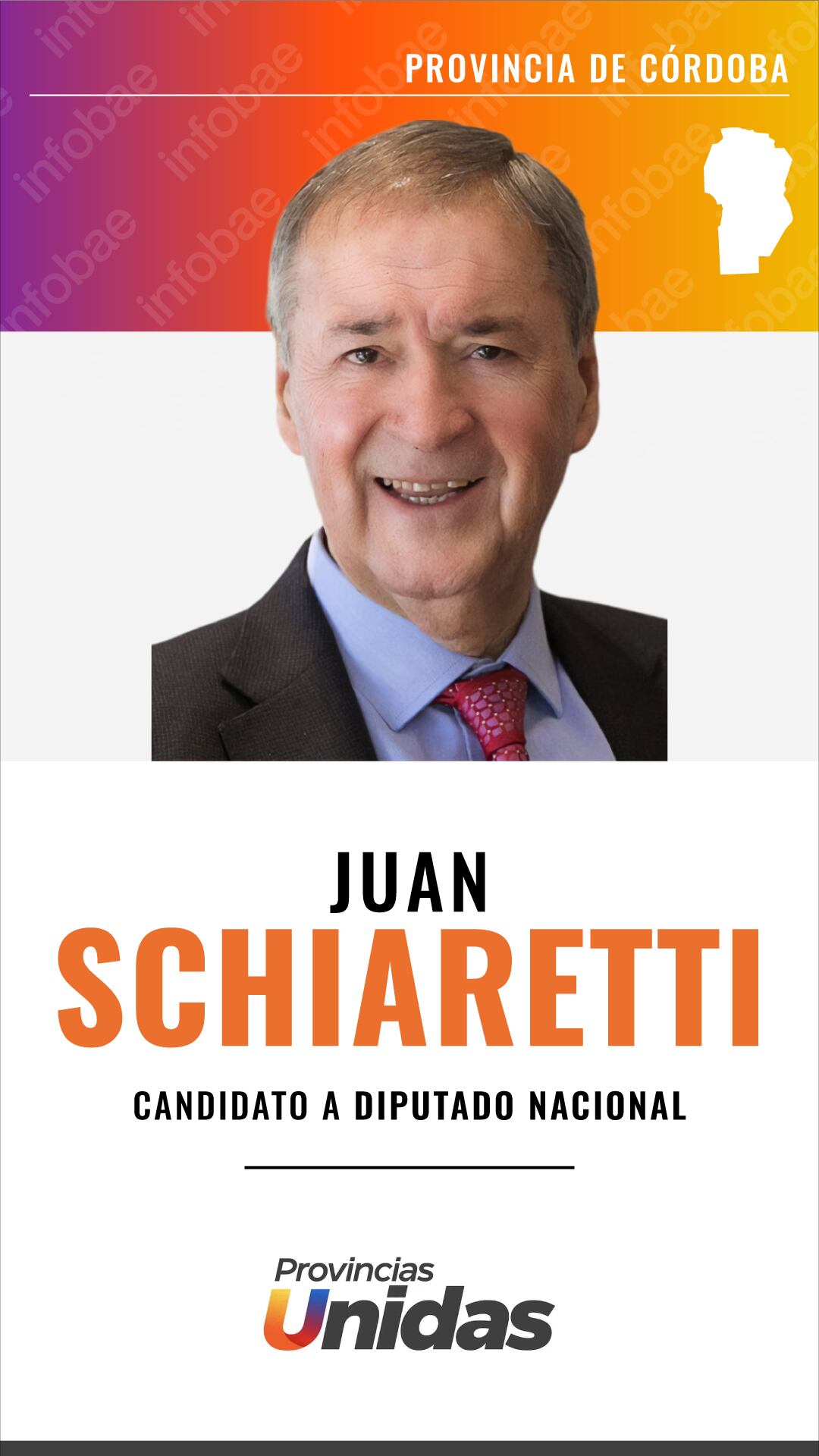 El ex gobernador Juan Schiaretti, a la cabeza de la lista de Provincias Unidas