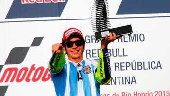 Valentino Rossi celebrando su triunfo