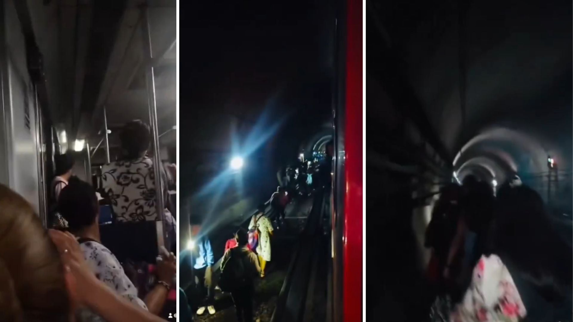 Usuarios de la Línea 3 del Metro CDMX fueron desalojados y caminaron por las vías por fallas eléctricas (X/ @MetroViralMx)