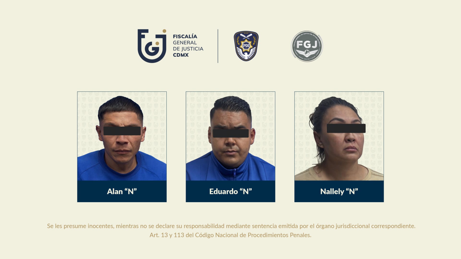 Vinculan a proceso a una mujer y dos hombres por dos robos a casa en la Ciudad de México. FGJCDMX