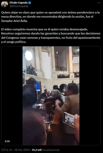 Efraín Cepeda contestó a las