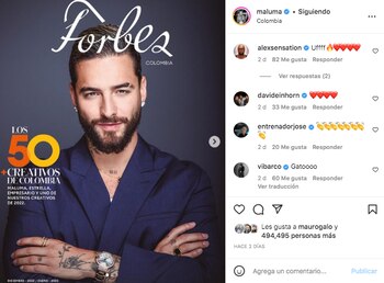 Maluma compartió con sus seguidores