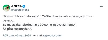 La queja de Jimena Barón