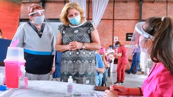 Sonia Martorano supervisando el operativo