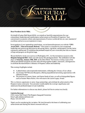 La carta de invitación que