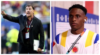 Lucumí se perfila como titular junto a Davinson Sánchez ante el cuadro Azteca-crédito Paul Childs-Siphiwe Sibeko/REUTERS